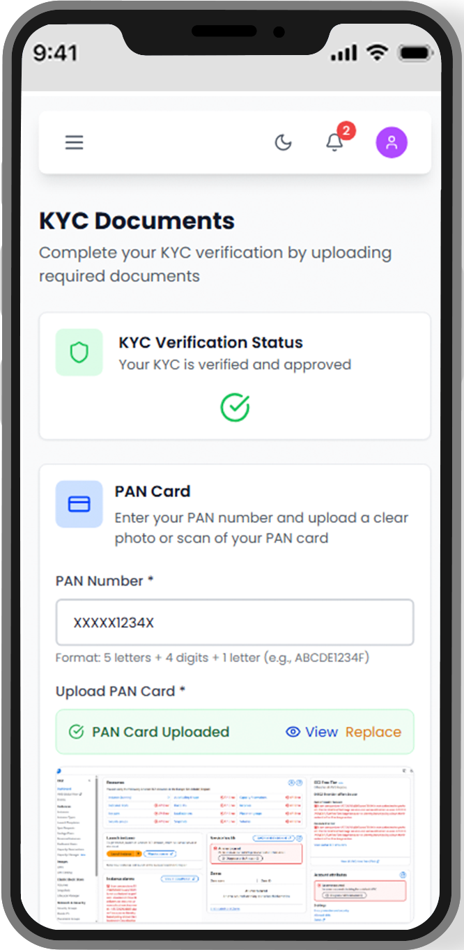 Complete KYC verification